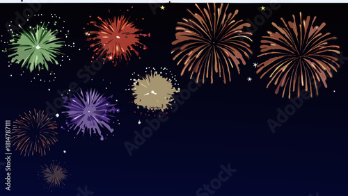 fireworks on the night sky
