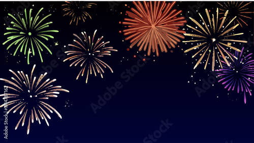 fireworks on the night sky