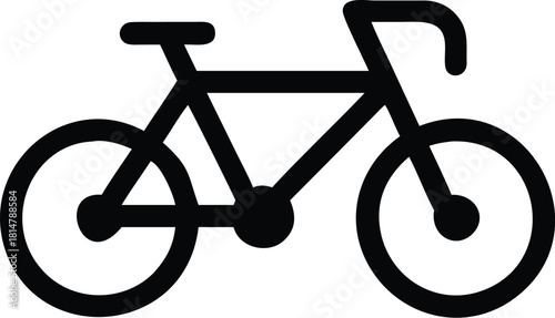 black bicycle isolated on white