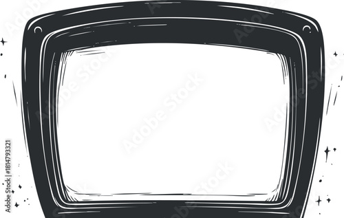 Vintage retro television illustration with a blank screen, perfect for media and entertainment design projects