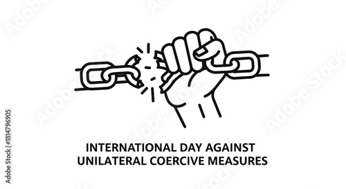 A clenched fist breaking chains symbolizing freedom and resistance against oppressive forces