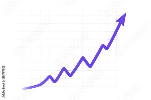Free Download Business graph showing financial growth and market success with a purple upward trending line on transparent background - GFXLoad