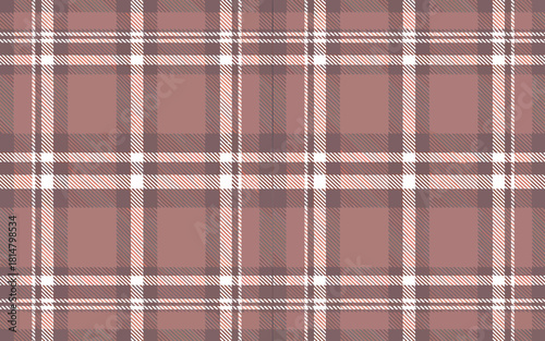 Muted rose brown classic plaid seamless pattern for textile fabric
