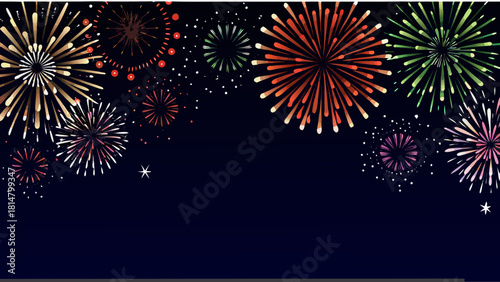 fireworks on the black background