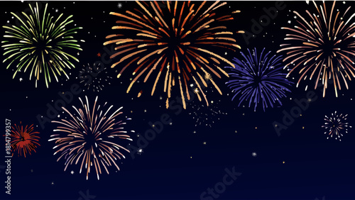 fireworks in the night sky