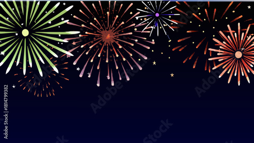 fireworks on the night sky