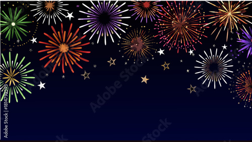 fireworks on the night sky