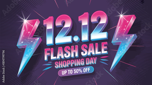 12.12 flash sale shopping day promotion design with discounts