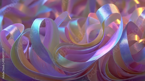 Iridescent Ribbon Abstract Wavy Background