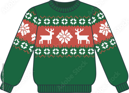vector illustration of a christmas sweater on isolated background