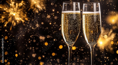 Celebrate New Years Eve With Sparkling Drinks and Festive Fireworks Lighting ...
