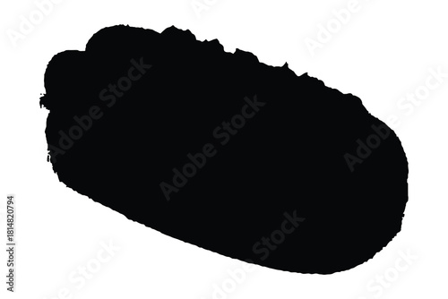 Black Silhouette of a Potato on White Background vegetable food
