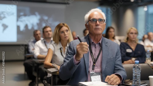 Business workshop engages participants in interactive learning at a modern conference venue