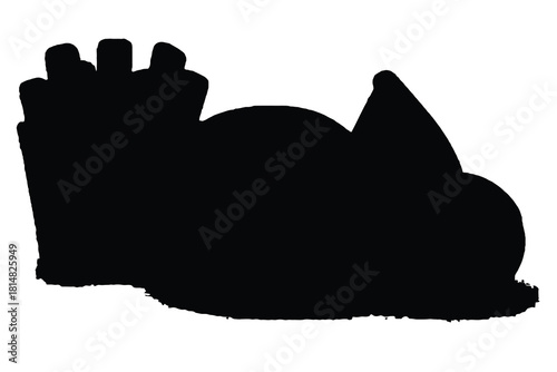 Black silhouette of french fries and a burger on a white background vector illustration