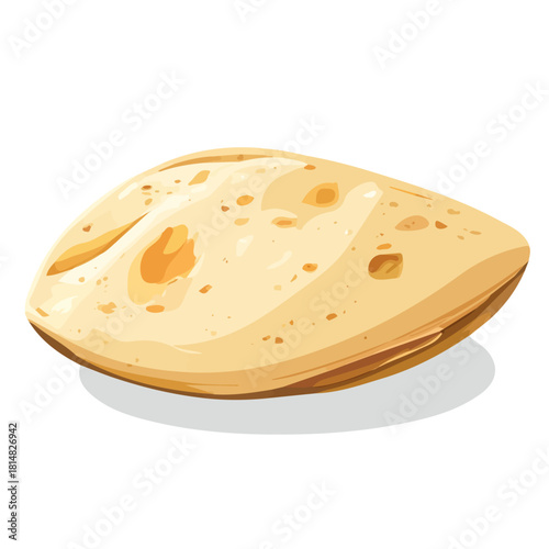 Minimal 2D vector illustration of Pita Bread in flat icon style on a plain white background.