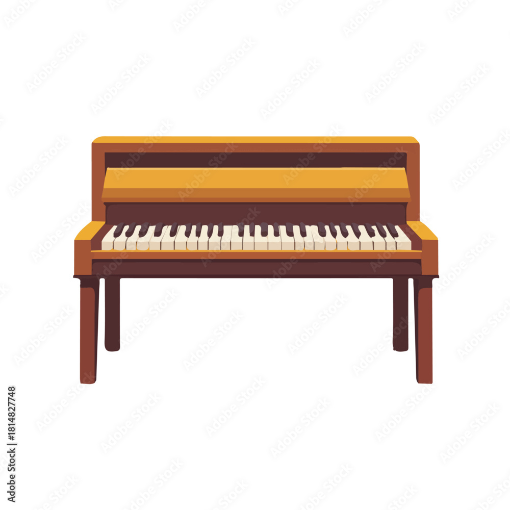 Fototapeta premium Modern flat 2D vector illustration of Piano Bench Cushion, clean and minimal design, isolated on white background.
