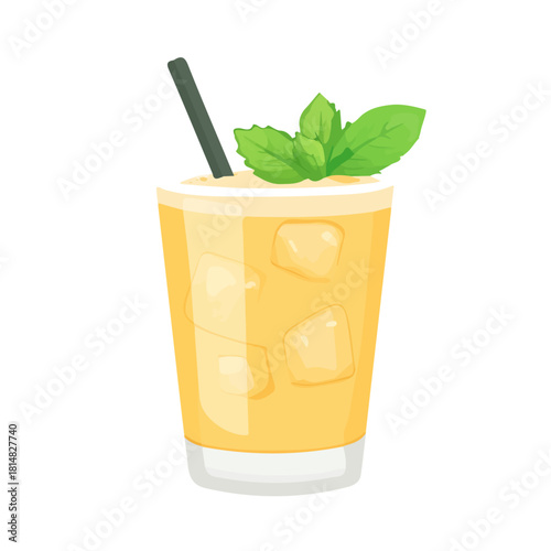 Mint Julep in a clean 2D flat vector icon style, minimal and simple, set on a plain white background.