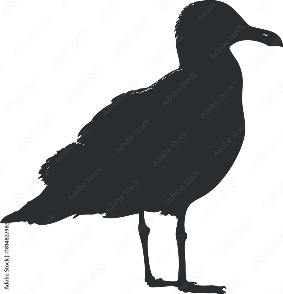 Obraz premium Silhouette vector illustration of a bird standing, ideal for nature-themed designs and wildlife projects