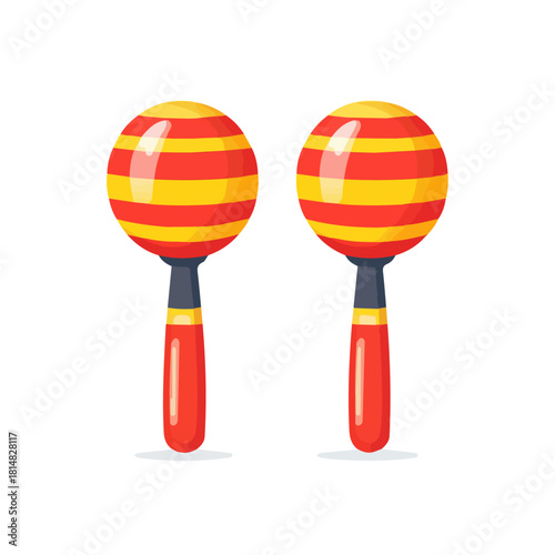Minimal 2D vector illustration of Maraca Pair in flat icon style on a plain white background.