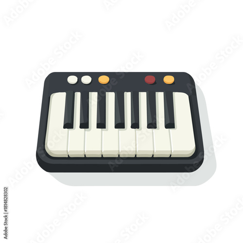 Piano Sustain Pedal illustrated in a clean 2D flat vector style, minimal and modern, isolated on a white background.