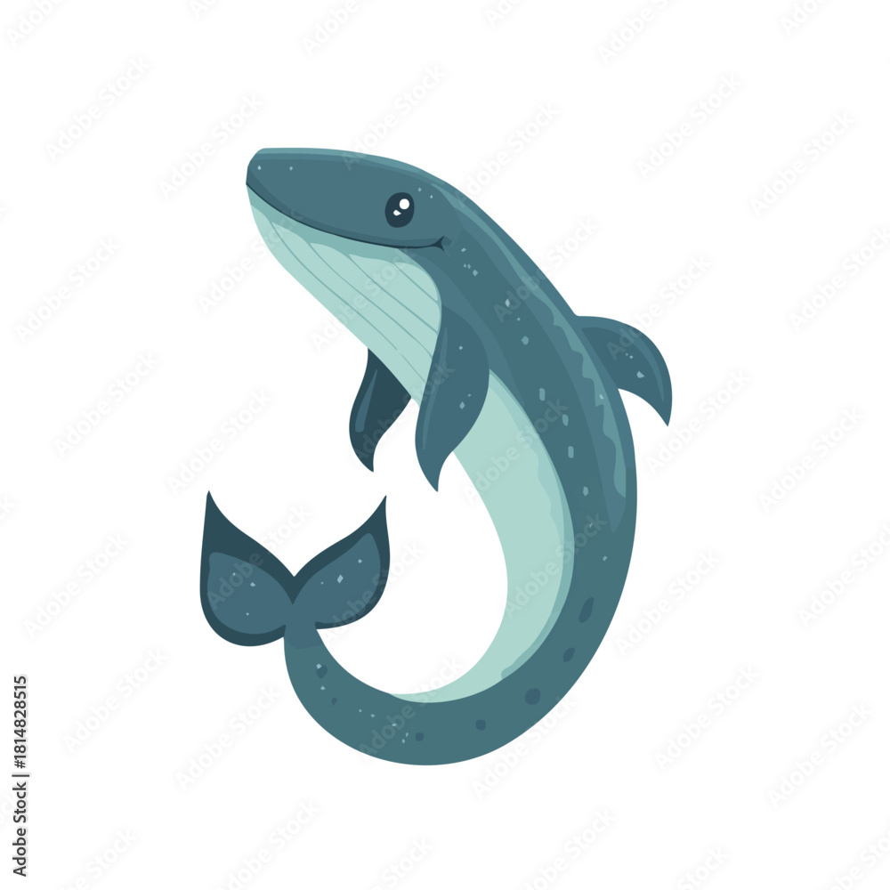 Obraz premium 2D flat vector illustration of Leviathan, designed in a clean icon style and isolated on a white background.