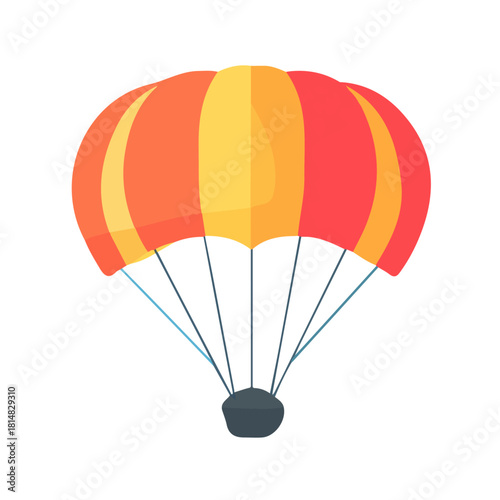 Minimal 2D vector illustration of Parachute in flat icon style on a plain white background.