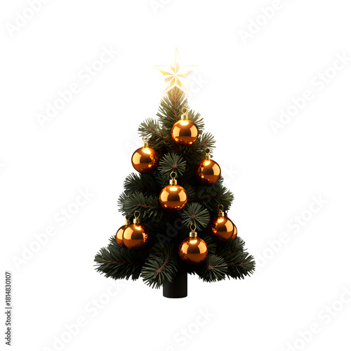 Small Decorated Christmas Tree with Star Topper