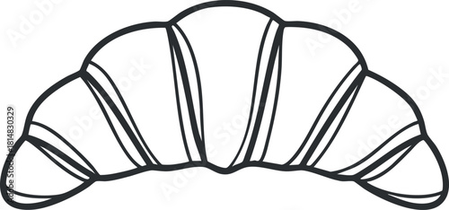 Outline vector illustration of a croissant, perfect for food-related branding and design projects