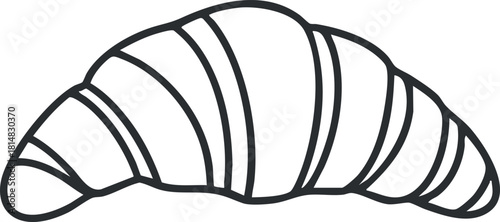 Outline vector illustration of a croissant pastry, suitable for bakery branding and food-related designs