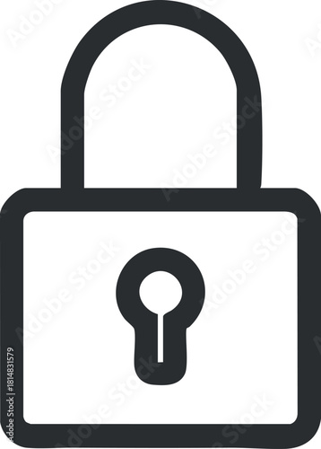 Modern flat vector illustration of a padlock symbolizing security and protection for design and branding projects