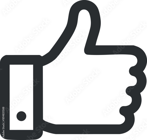 Bold vector illustration of a thumbs up hand gesture symbol, ideal for approval and positive feedback in communication designs