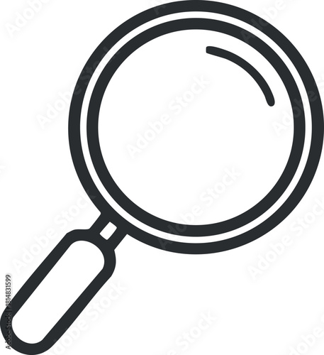 Outline vector illustration of a magnifying glass icon for search and investigation concepts