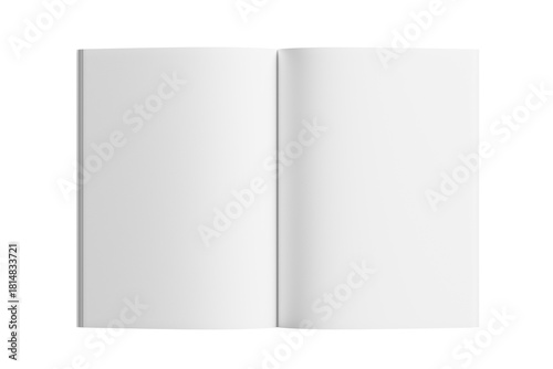 A4 Magazine Mockup White Blank 3D Rendering Transparent Background Mockup PNG