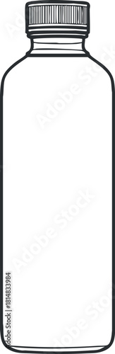 Outline vector illustration of a plastic bottle for beverage packaging design and branding projects