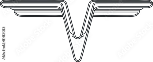 Stylized minimalist vector illustration of an abstract letter V logo design for branding and corporate identity projects