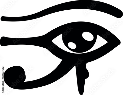 vector illustration black and white eye of horus spiritual symbol