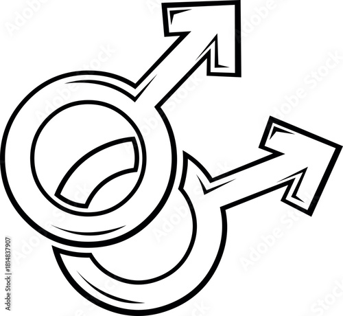 vector illustration drawing black and white homosexual symbol
