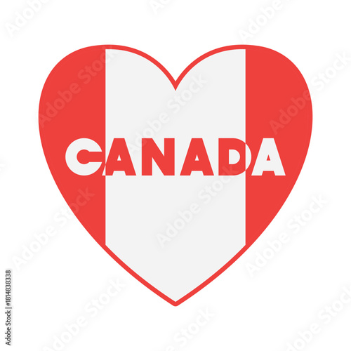 Heart-Shaped Canada Flag Icon Symbol of National Pride and Love