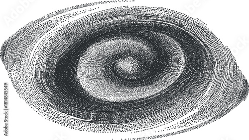Abstract black and white vector illustration of a swirling galaxy, perfect for cosmic-themed design projects and backgrounds
