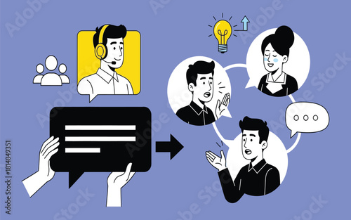 Customer service representative connecting with clients through online communication