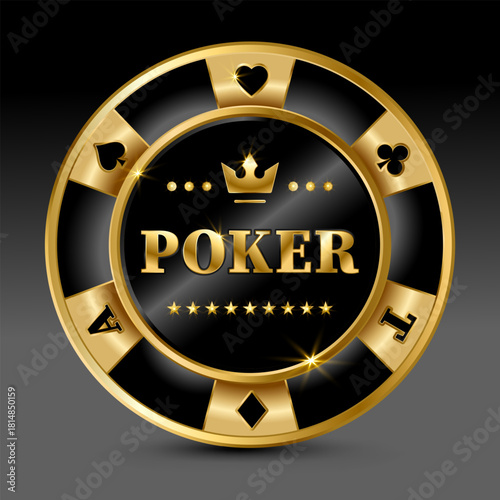 Luxury Gold and Black Poker Chip