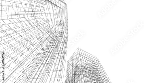 Architectural drawing vector 3d illustration