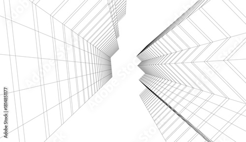 Architectural drawing vector 3d illustration