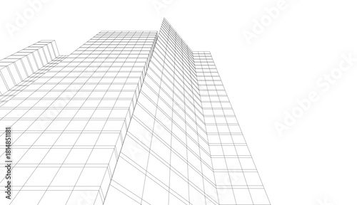 Architectural drawing vector 3d illustration