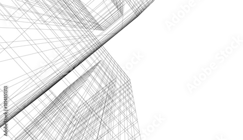 Architectural drawing vector 3d illustration