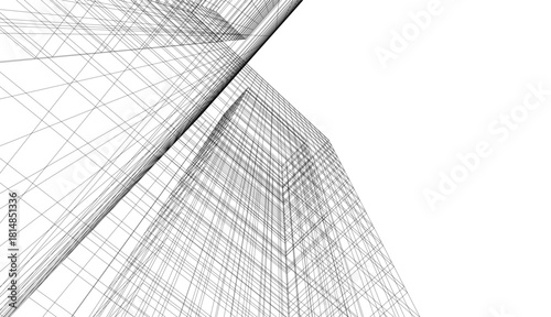 Architectural drawing vector 3d illustration