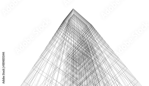 Architectural drawing vector 3d illustration