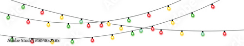 Colorful string lights decoration garland festive glow celebration vector