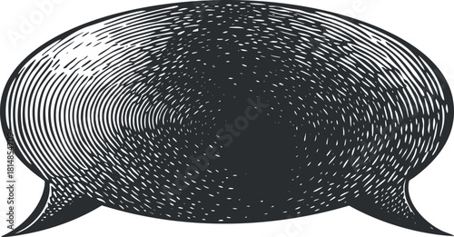 Stylized vector illustration of a speech bubble with a modern design for communication and dialogue applications