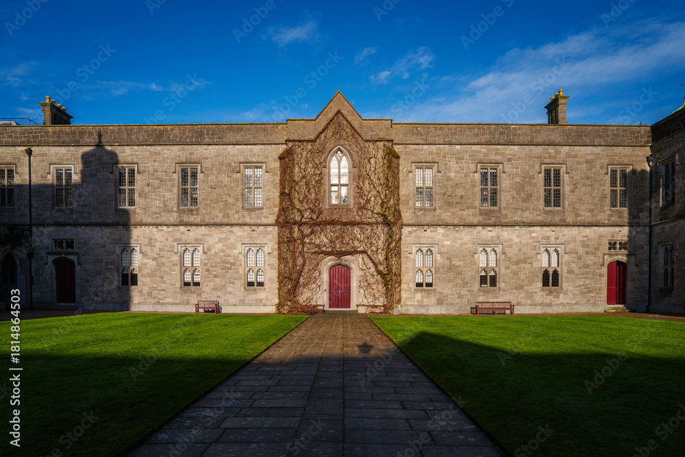 Fototapeta premium The University of Galway, Ollscoil na Gaillimhe in Irish, founded in 1845 as Queen’s College, Galway, a renowned research‑led university on the banks of the River Corrib in Galway, Ireland.